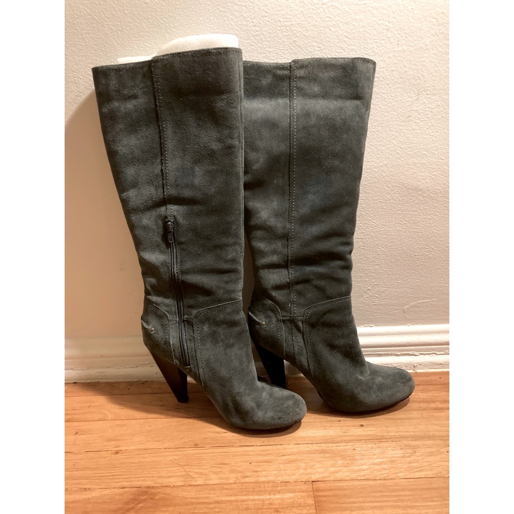 Grey Suede Knee-High High High-heeled Boots - 9.5/1 - Jessica Simpson